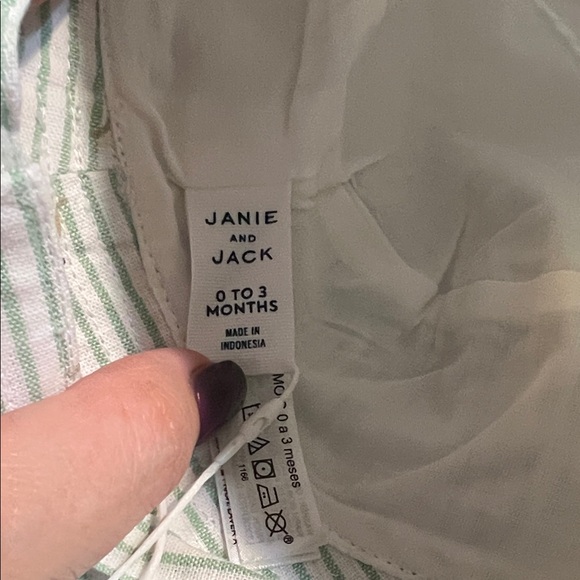 Janie and Jack Green Striped Bucket Hat - Picture 6 of 7